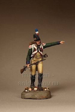 Сборная фигура из смолы SM 5412 Шассер Германского легиона.1793, 54 мм, SOGA miniatures