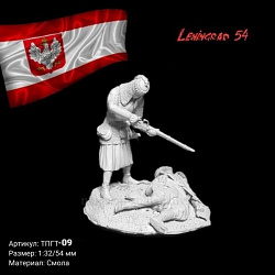 Сборная миниатюра из смолы Виньетка «Поляк и убитый османский воин» 54 мм, Ленинград 54