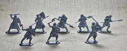 Солдатики из пластика Тевтонский орден. Пешие сержанты, 54 мм (8 шт, пластик, серебро) Воины и битвы