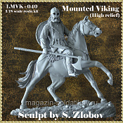 Сборная миниатюра из смолы Mounted Viking, 90 мм, Legion Miniatures - фото