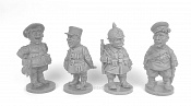 Солдаты 1-й Мировой Войны. Набор №1 - комплект шаржевых фигур из 4-х штук, 50 мм - фото