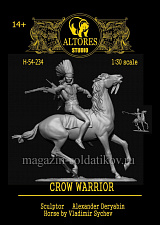 Сборная миниатюра из смолы Crow warrior, 54 мм, Altores studio, - фото