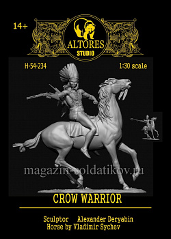 Сборная миниатюра из смолы Crow warrior, 54 мм, Altores studio,