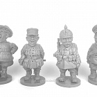 Солдаты 1-й Мировой Войны. Набор №1 - комплект шаржевых фигур из 4-х штук, 50 мм