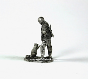 Миниатюра из олова 058 РТ Вежливый с котом, 54 мм, Ратник - фото