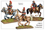 Фигурки из металла CR 53 Римские центурионы, на конях (28 mm) Foundry - фото