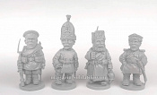 Фигурки из смолы Русская армия, WWI, набор из 4 фигурок, 50 мм, Баталия миниатюра - фото