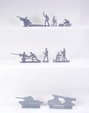 Солдатики из смолы Артиллеристы и военная техника - Наша Армия (н 9 предметов, копии) 38 мм - фото