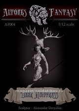 Сборная миниатюра из смолы Охотница на оленей,1:12, Altores studio - фото