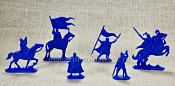 Солдатики из пластика Ставка Князя. Пластик 54 мм (6 шт, пластик, синий) Воины и битвы - фото