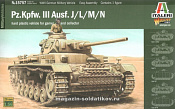Сборная модель из пластика ИТ Танк Pz. Kpfw.111 Ausf. J/L/M/N, 28 мм, Italeri - фото