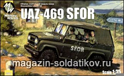 Сборная модель из пластика УАЗ-469 SFOR/KFOR машина миротворческих сил MW Military Wheels (1/35) - фото