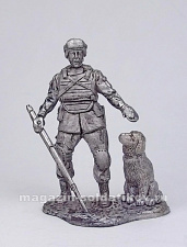 Миниатюра из олова 136 РТ Минер с собакой ВС РФ, 54 мм, Ратник - фото
