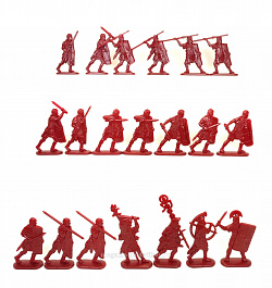 Солдатики из пластика Игровой состав. Тевтобург: Римские легионеры (12+8 шт, вишневый) 52 мм, Солдатики ЛАД