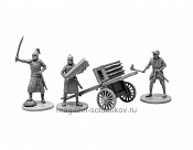 Сборная миниатюра из смолы Китайская артиллерия (хвачха+3 артиллериста), 40 мм, V&V miniatures - фото