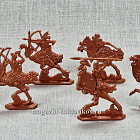 Солдатики из пластика Пигмеи Камбути. Воины на страусах, 54 мм (8 шт, медный, пластик) Воины и битвы