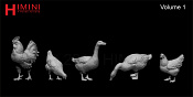 Сборная миниатюра из смолы Набор животных, часть 1, 75 мм, HIMINI - фото