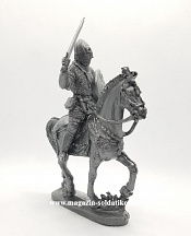 Солдатики из пластика Знатный конный новгородец, щит с крестом - фото