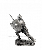 Миниатюра из олова Средневековый рыцарь, 15 в. - фото