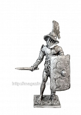 Миниатюра из олова Римский гладиатор Мирмилон - фото
