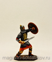 Миниатюра из олова Воин из посадского ополчения XII-XIII вв., 54 мм, Большой полк - фото
