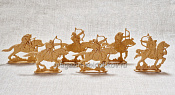 Монголы.Конные лучники (6 шт, пластик, песочный), Воины и битвы - фото