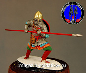 Сборная миниатюра из металла Русский копейщик 1242 г, 1:30, Оловянный парад - фото
