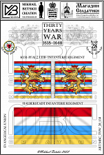 Знамена, 28 мм, Тридцатилетняя война (1618-1648), Евангелическая Уния, Пехота - фото