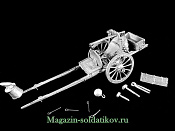 Сборная миниатюра из металла Французская двухколесная полевая кузница, Наполеоника, 28 мм, Berliner Zinnfiguren - фото