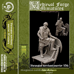 Сборная миниатюра из смолы Varangian merchant/warrior 10th, 75 mm (1:24) Medieval Forge Miniatures