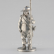 Сборная миниатюра из смолы Знаменосец, стоящий, 28 мм, Аванпост - фото