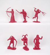 Солдатики из пластика Друзья Робин Гуда (рубиновый цвет), 1:32 Хобби Бункер - фото