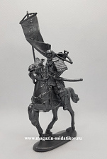 Солдатики из пластика Конный воин-монах со знаменем - фото