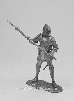 Миниатюра из олова Английский латник, XV в., 54 мм, Солдатики Публия