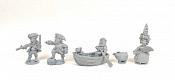 Фигурки из смолы Пираты №3, набор с лодкой, 50 мм, Баталия миниатюра - фото