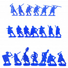 Солдатики из пластика Игровой состав. Тевтобург: Римские легионеры (12+8 шт, синий) 52 мм, Солдатики ЛАД