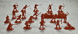 Солдатики из пластика Индейцы Великих Озер, 40 мм (20 шт, пластик, терракот) Воины и битвы