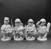 WWI: Французская армия, набор №1 - комплект шаржевых фигур из 4-х штук - фото