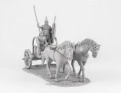 Сборная миниатюра из смолы Кельтская колесница (колесница +2фигуры), 40 мм, V&V miniatures - фото