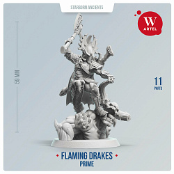 Сборные фигуры из смолы Flaming Drake Prime, 28 мм, Артель авторской миниатюры «W»