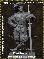 Сборная миниатюра из смолы Vom Barette schwankt die Feder, 75 мм, Legion Miniatures - фото