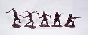 Солдатики из пластика Гуроны №2 (темно-коричневый цвет, 5 шт), 1:32 Хобби Бункер - фото