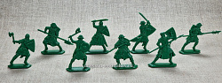 Солдатики из пластика Тевтонский орден. Пешие сержанты, 54 мм (8 шт, пластик, зеленый) Воины и битвы