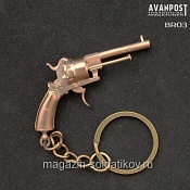 Брелок из бронзы Брелок «Револьвер "Lefaucheux», 55 мм, Аванпост - фото