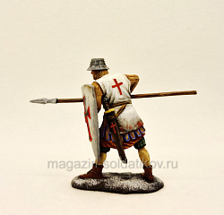 Миниатюра из олова Средневековый воин - крестоносец, 54 мм, Студия Большой полк