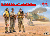 Сборные фигуры из пластика Фигуры, Пилоты ВВС Великобритании в тропической униформе (1939-1943 г.), 1:32, ICM - фото
