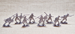 Фигурки из бронзы Римский легион. Велиты (8 шт, пластик, серебряный), Воины и битвы