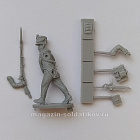Сборная миниатюра из смолы Унтер-офицер мушкетёрской роты, в атаке, 28 мм, Аванпост