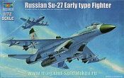 Сборная модель из пластика Самолет Су - 27 ранний, 1:72 Трумпетер - фото