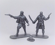 Солдатики из пластика Пираты, набор 2 шт (серебристые), 1:32, Уфимский солдатик - фото